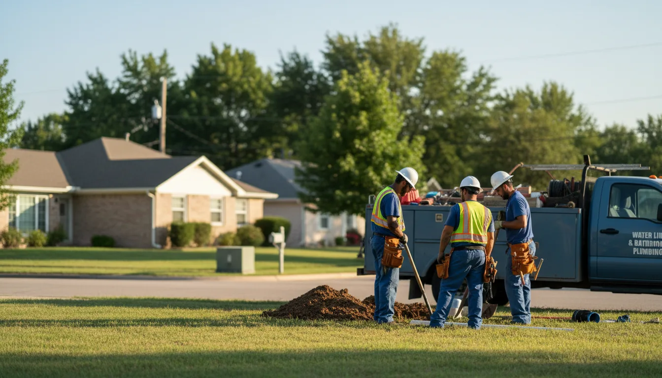 Residential water line and bathroom plumbing service in Pyote, TX